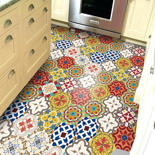 10PCS Multi Colour Tile Set Hexagon Decoration Decal Self-adhesive Oil-proof And Waterproof Wall Stickers 4