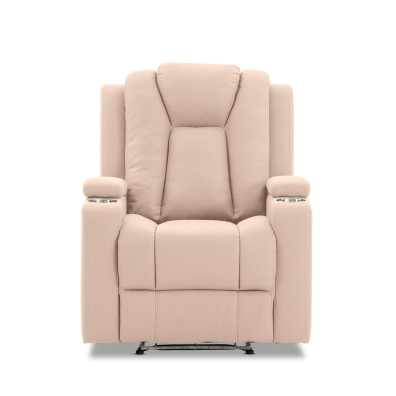 Theatre Electric Recliner Sofa Buckskin Fabric Single Latte 3