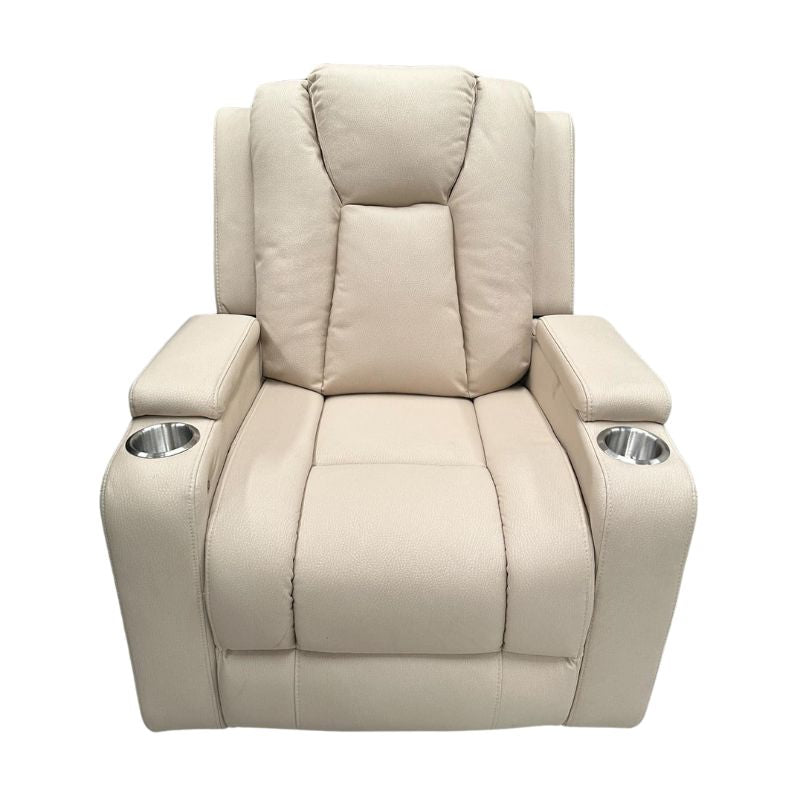 Theatre Electric Recliner Sofa Buckskin Fabric Single Latte 6
