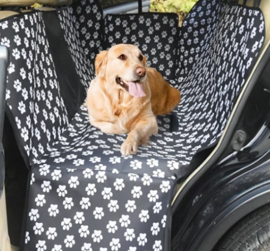 Waterproof Pet Car Seat Cover Hammock Black With Mesh Window 4