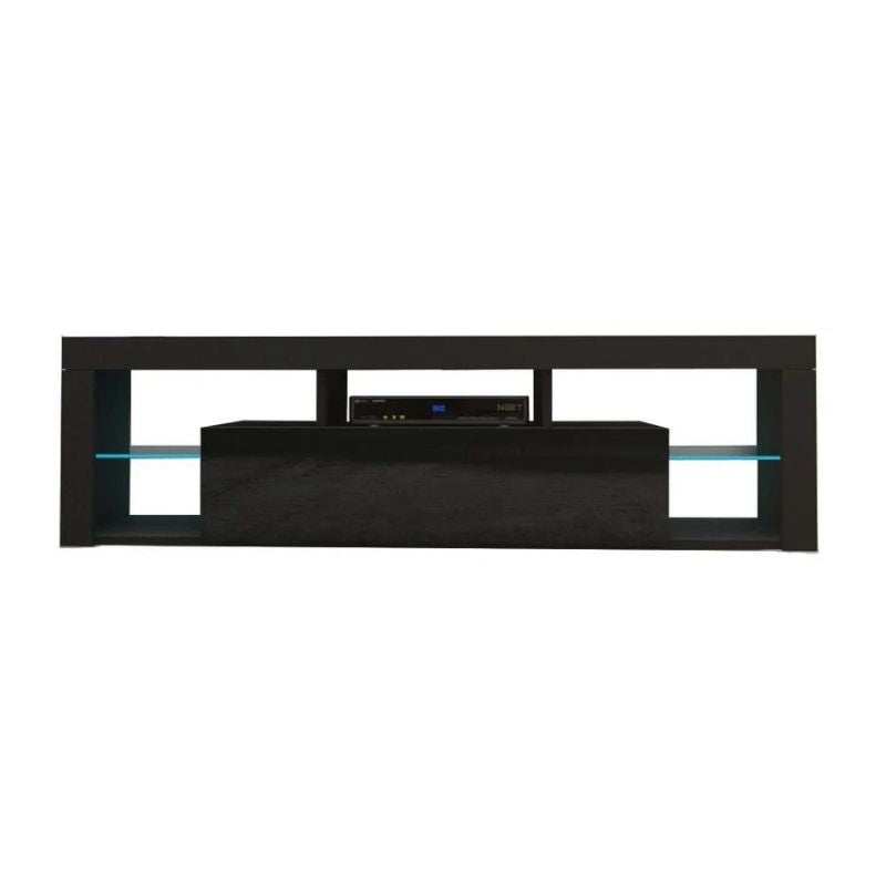 Modern TV Cabinet Living Room Furniture 200cm Black 3