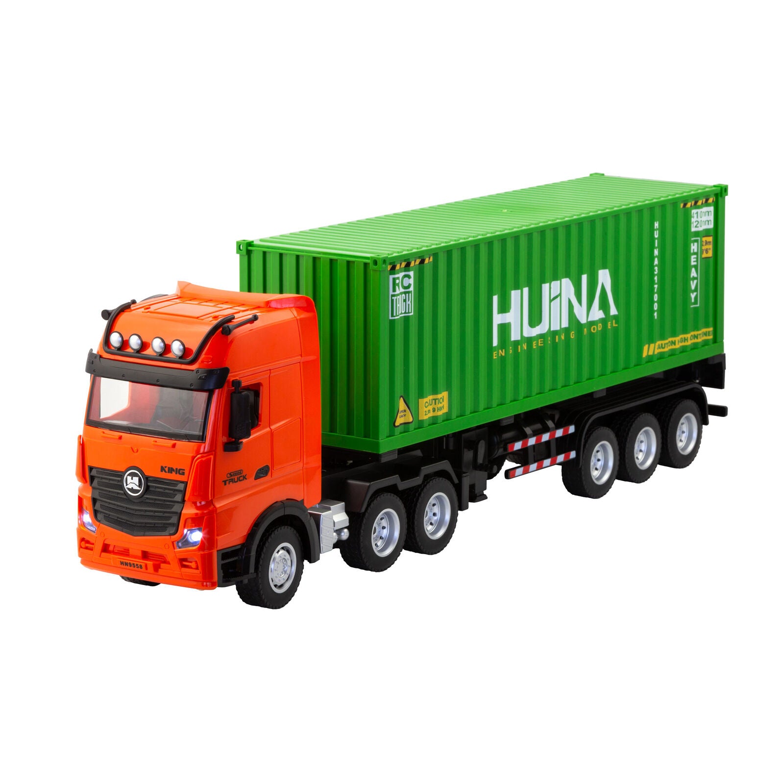 1:18 Scale 9-Channel Alloy Remote Control Container Truck with Lights & Sound for Indoor Play 6