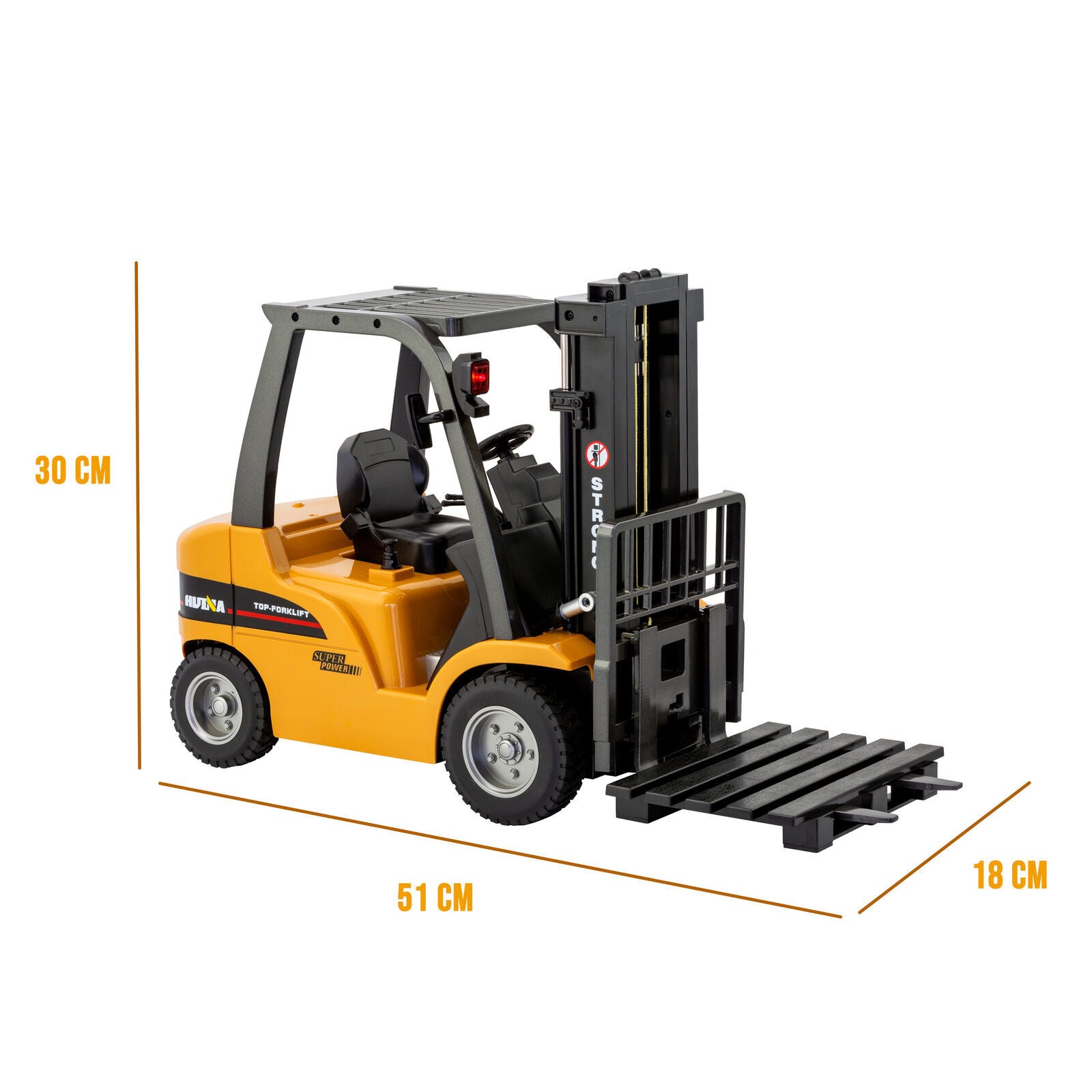 1:10 Scale 2.4G 8-Channel Metal Remote Control Forklift Construction Vehicle with Lifting Function & Sound 10