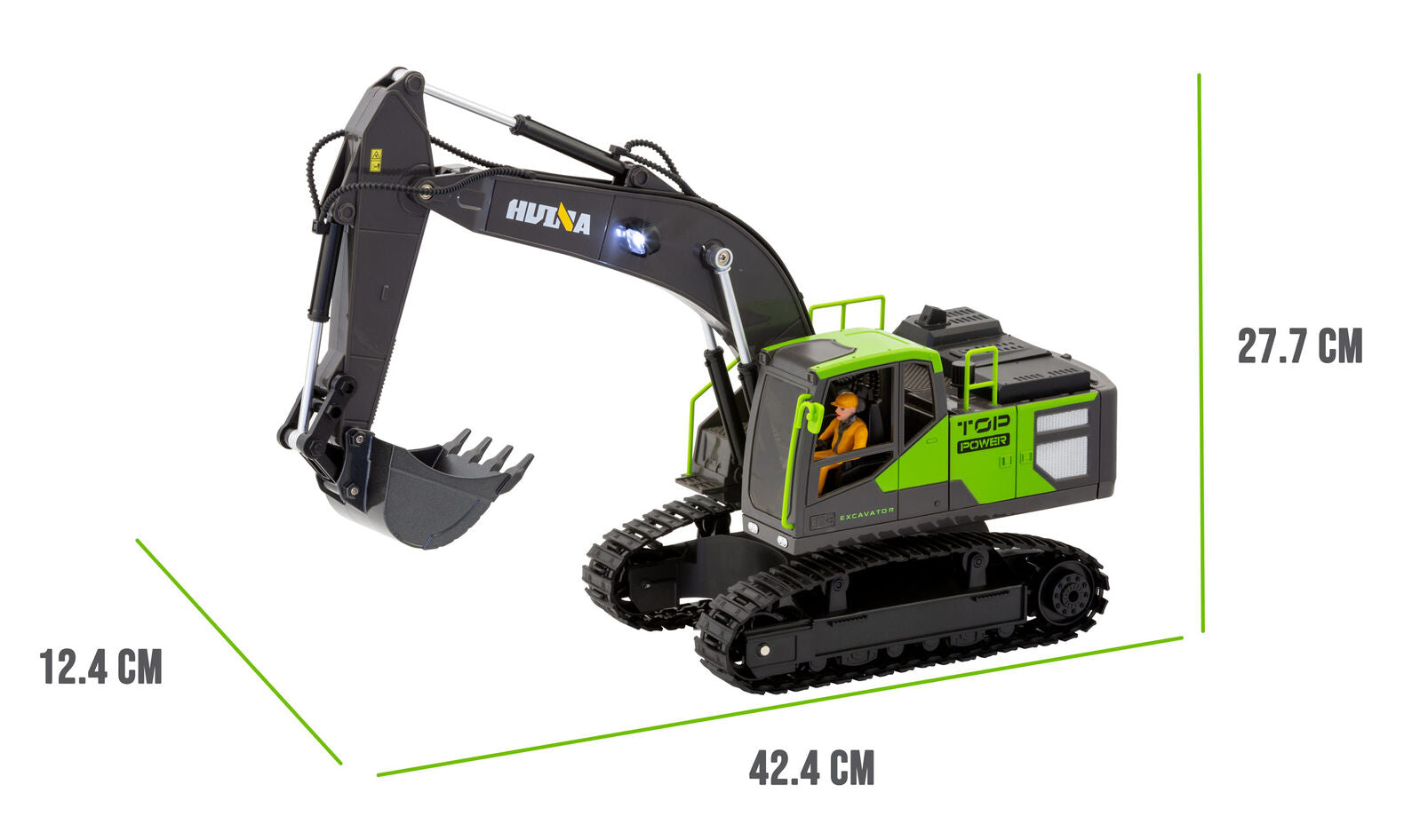 1:18 Scale 13-Channel Alloy Remote Control Excavator Construction Vehicle with Lights, Sound and Steam 8