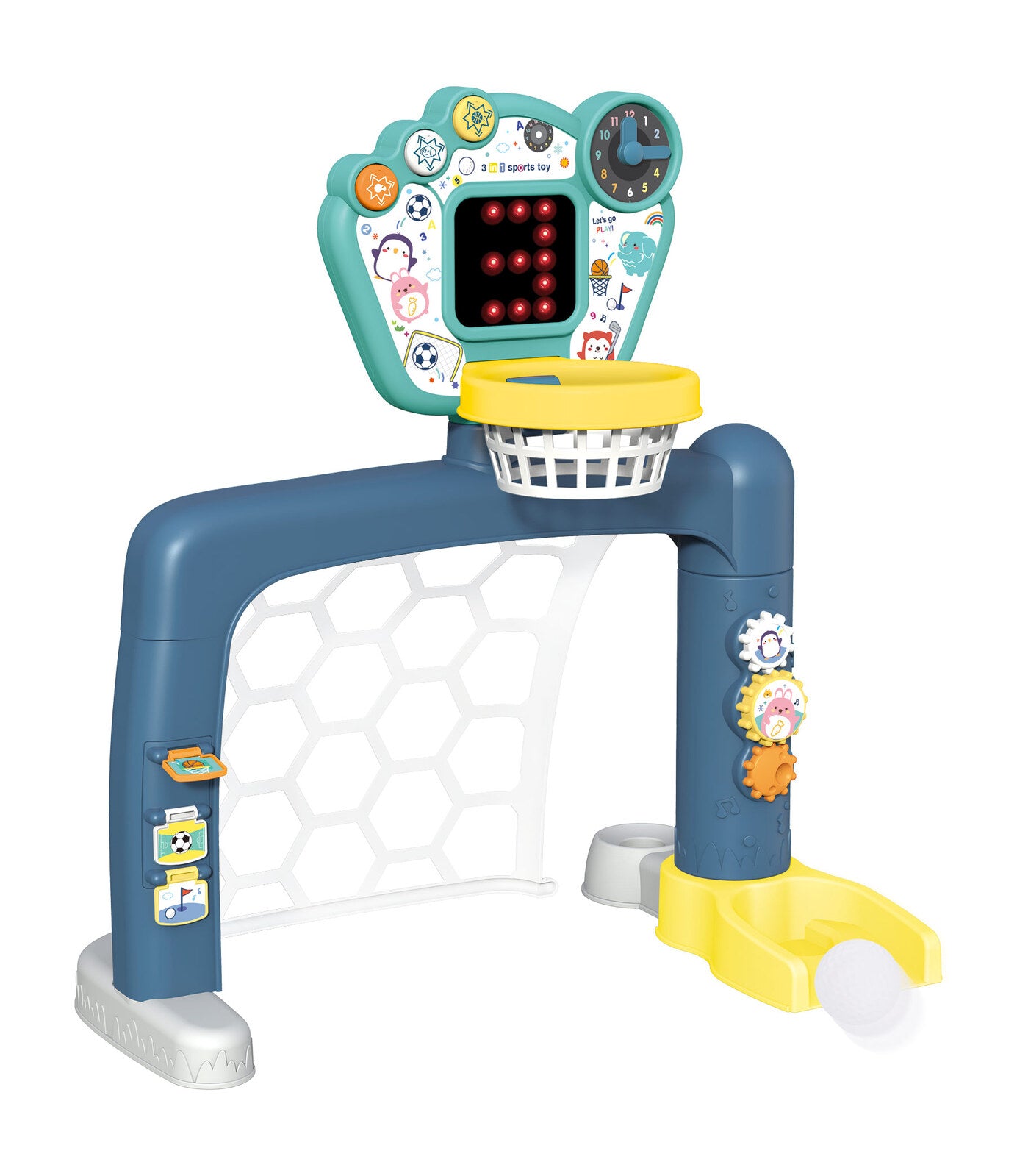 Sports World 3-in-1 Adjustable Indoor basketball, Soccer Goal, and Golf Set 3