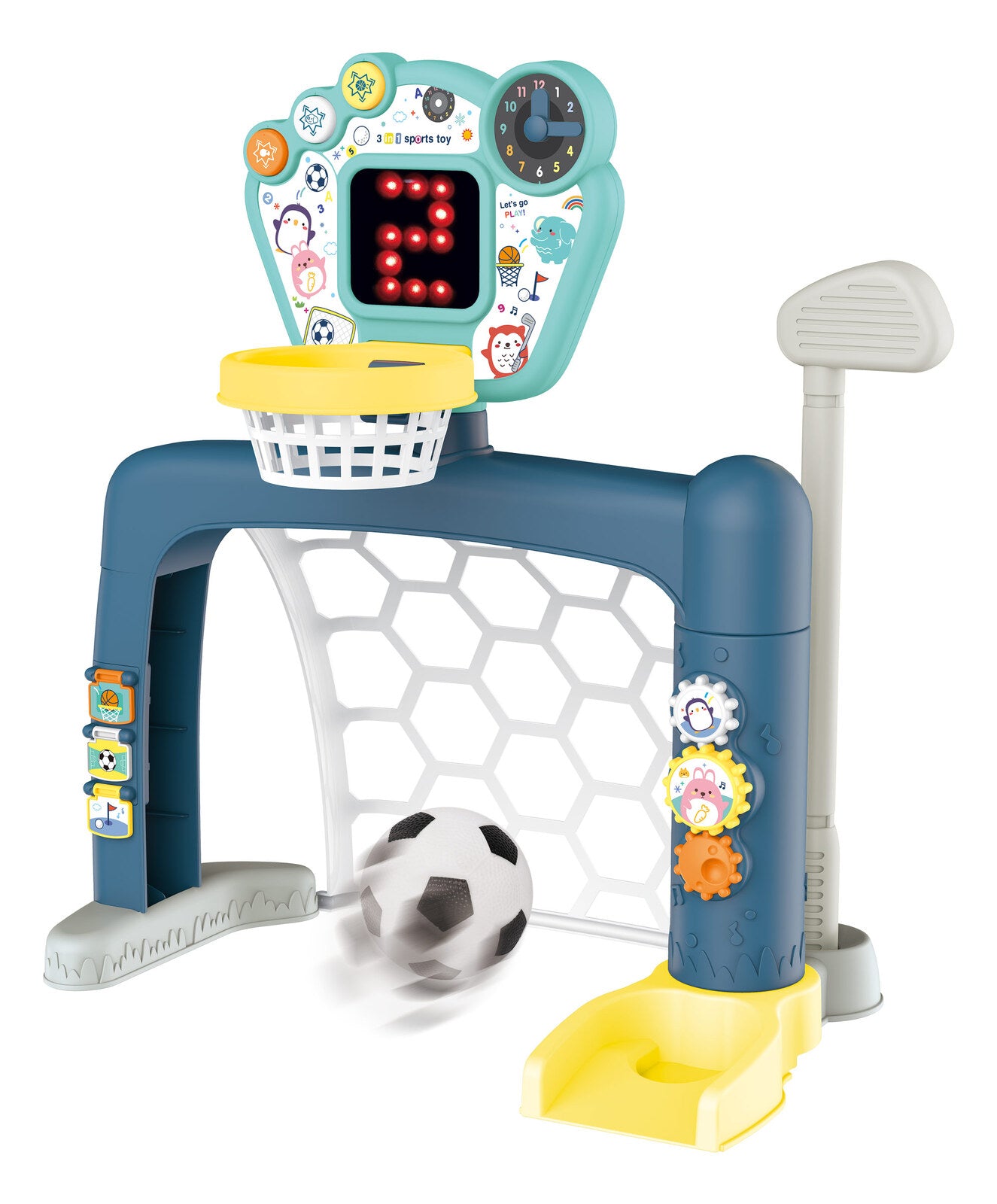 Sports World 3-in-1 Adjustable Indoor basketball, Soccer Goal, and Golf Set 4