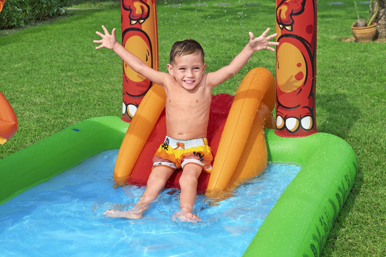 190L Jurassic Splash Water Play Centre, Bright Dinosaur Theme with Slide 4
