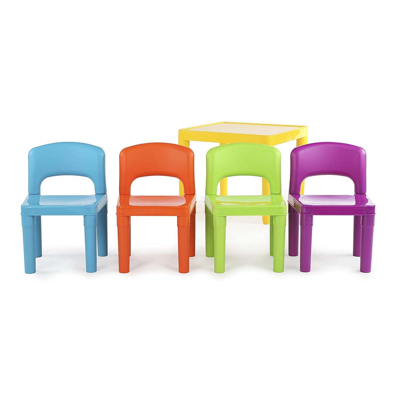Kids Plastic 5-Piece Table & 4 Chairs Set (Multicoloured) 3