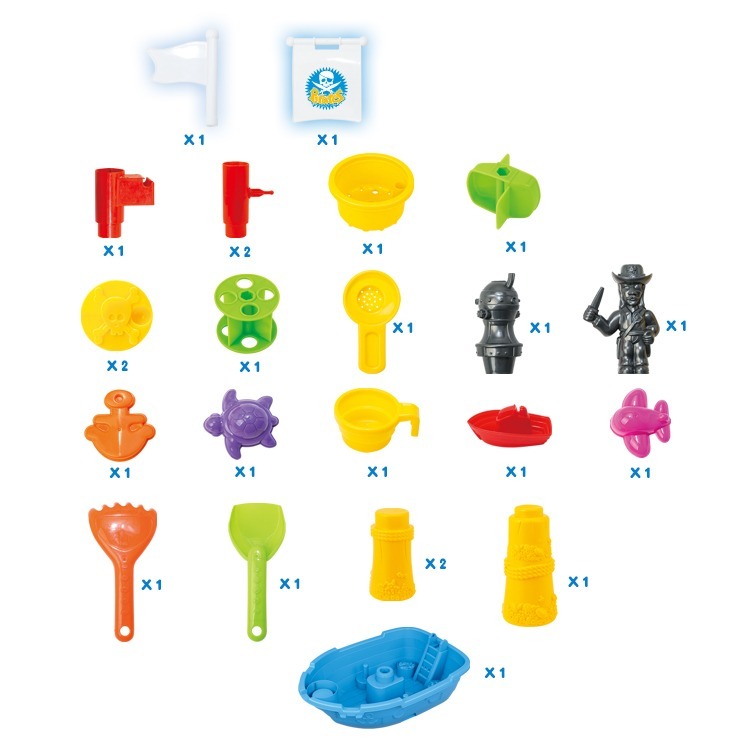 Pirate Ship Modelled, Sand and Water Table with 24 Accessories 3