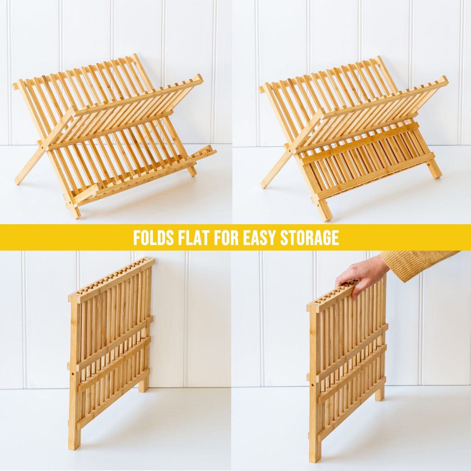 2 Tier Bamboo Dish Rack 3