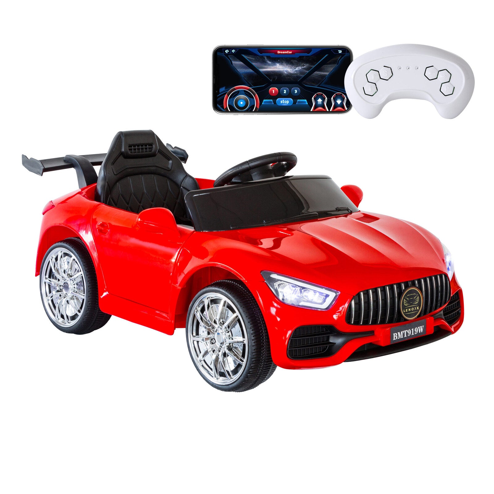 Mercedes-inspired Design Ride-on (Red) Electric Car with Parental Remote Control 3