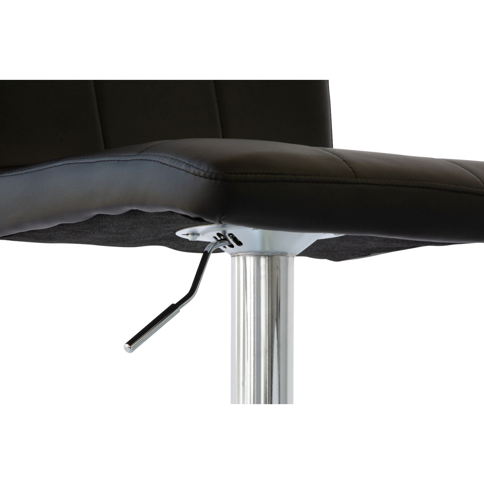 2 Diamond Style Padded Leather Barstools (Black) w/ Adjustable Height 7