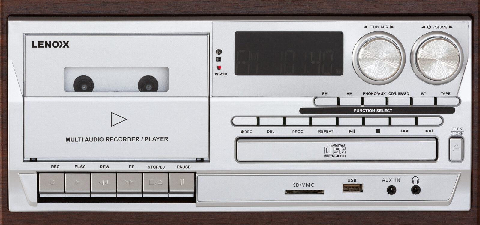Audio Home Entertainment System (Brown) Turntable, CDs, Vinyl, Wireless Streaming & More 3