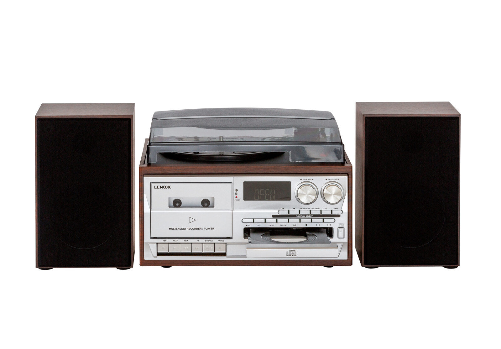 Audio Home Entertainment System (Brown) Turntable, CDs, Vinyl, Wireless Streaming & More 4