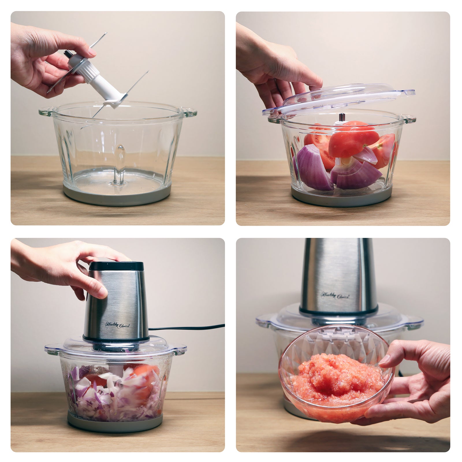 Large Powerful Food Chopper/ Stainless Steel/ 2kg Capacity/ 300W 4