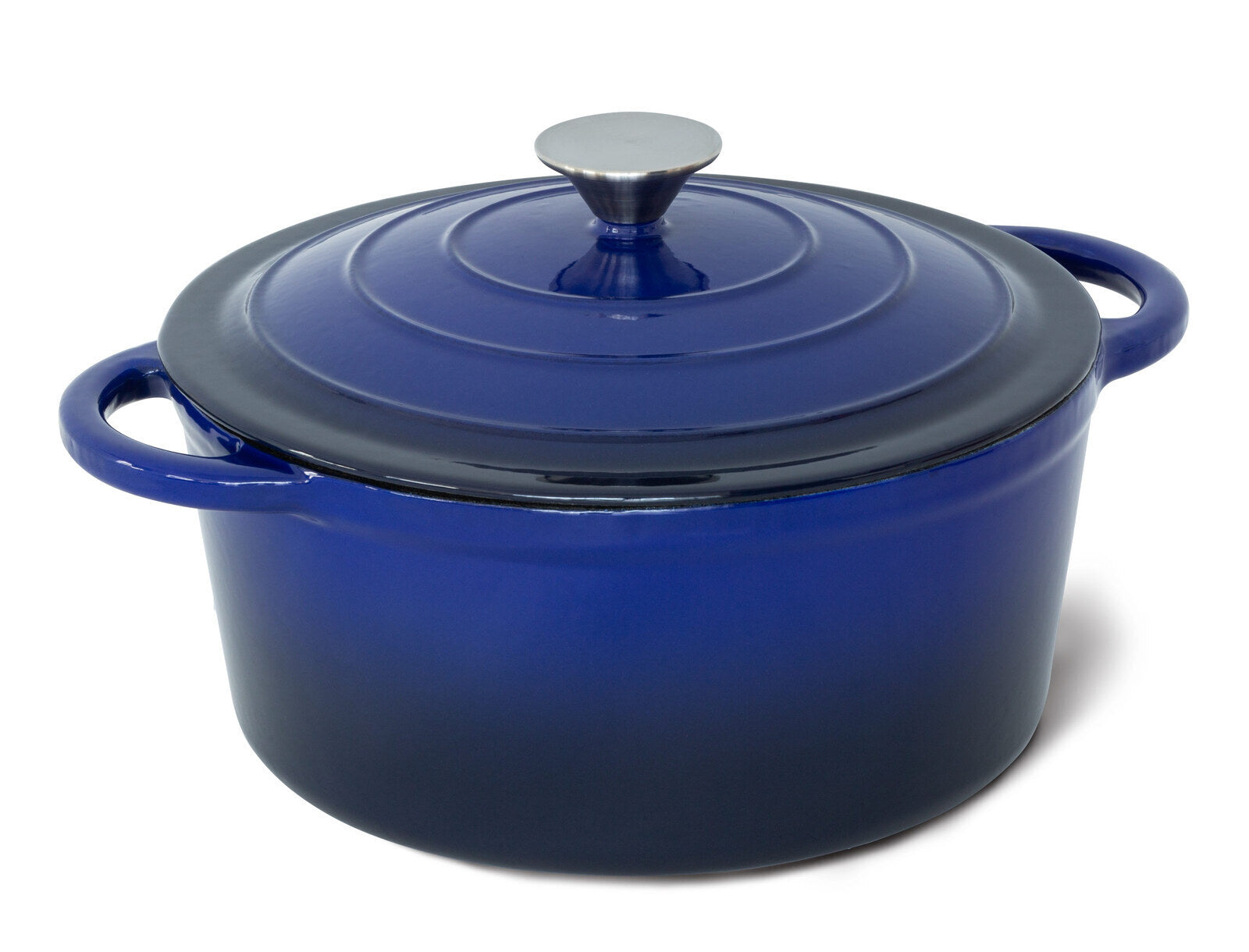26cm Enamelled Cast Iron French Oven Casserole (4.7L) - Blue 3