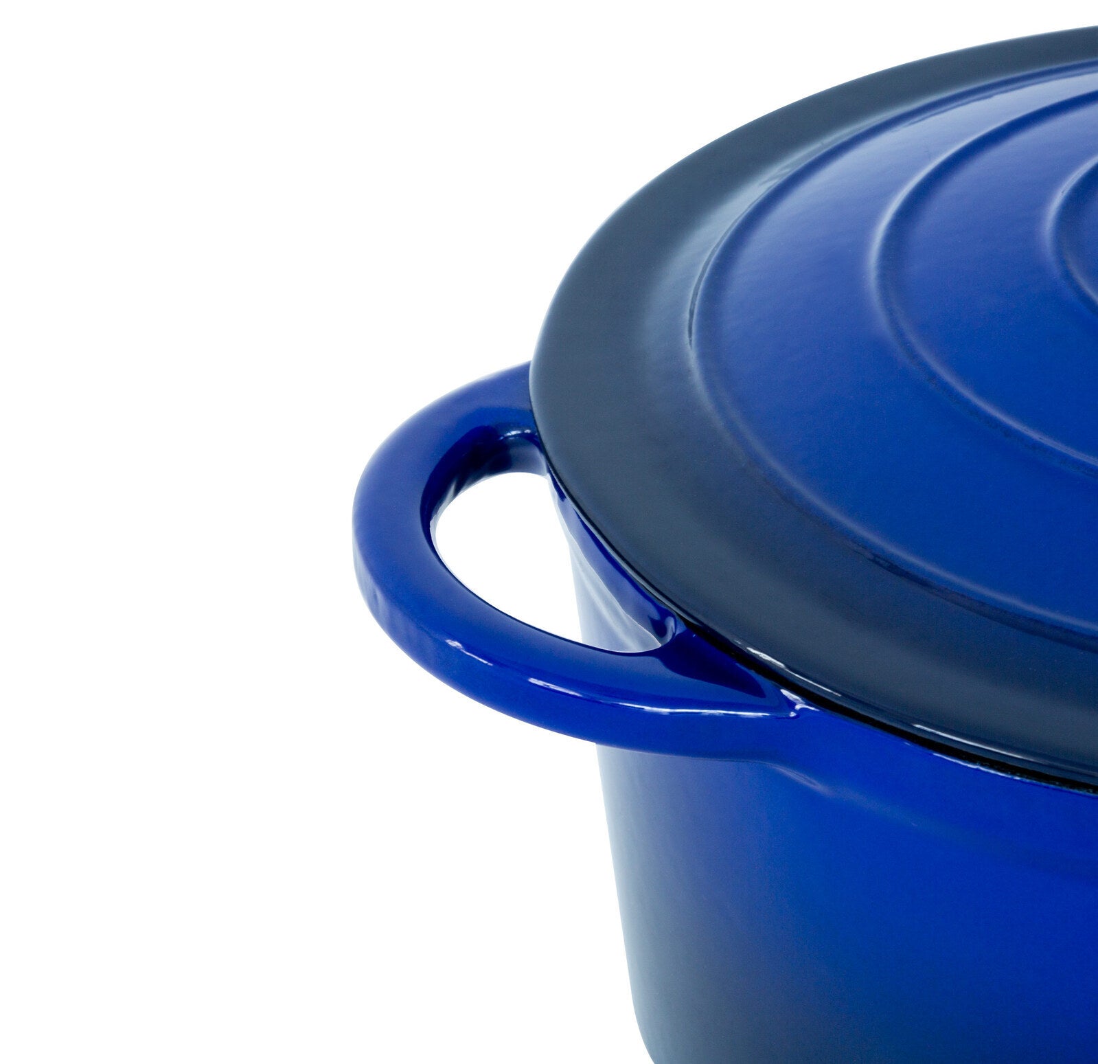 26cm Enamelled Cast Iron French Oven Casserole (4.7L) - Blue 5