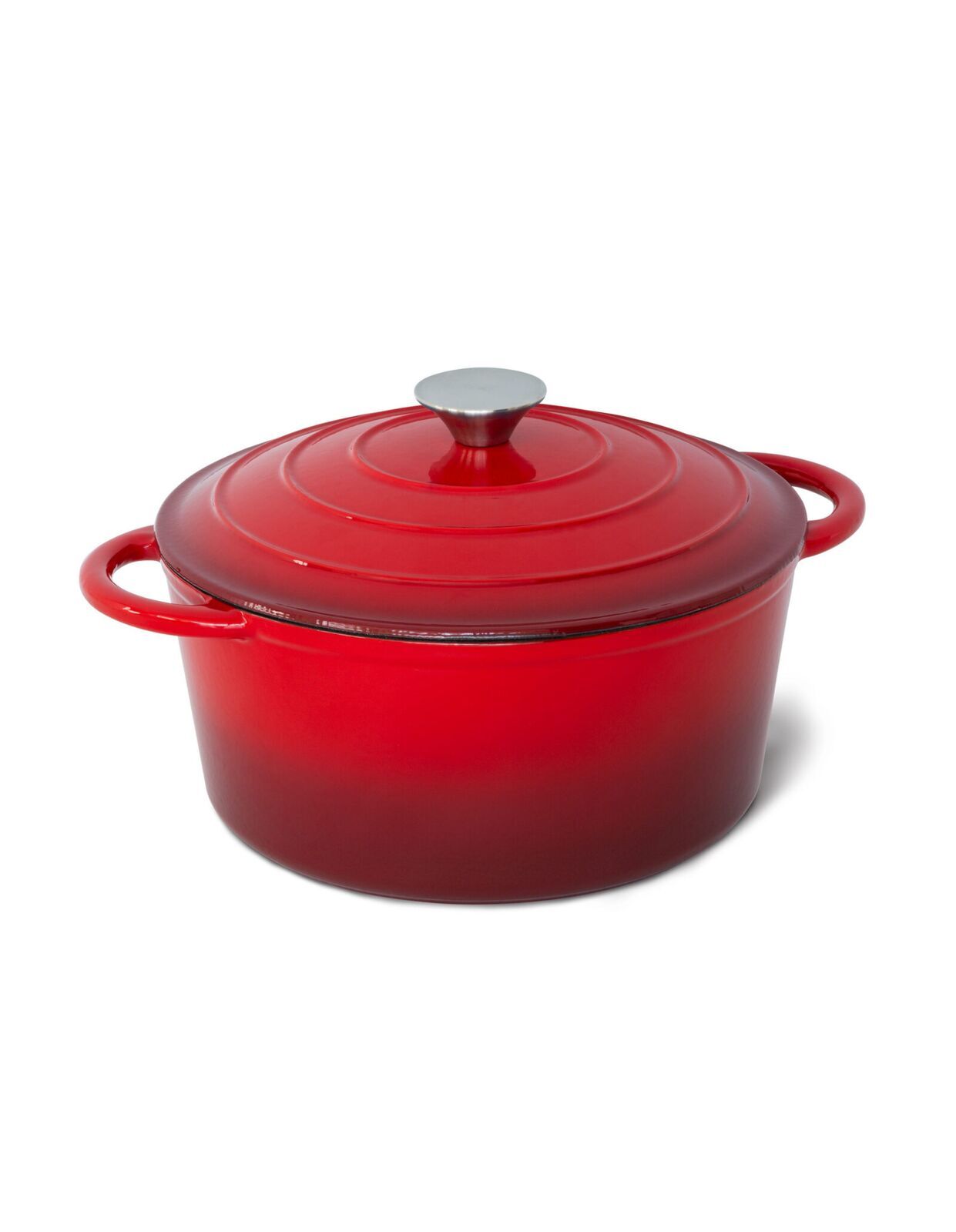26cm Enamelled Cast Iron French Oven Casserole (4.7L) - Red 3