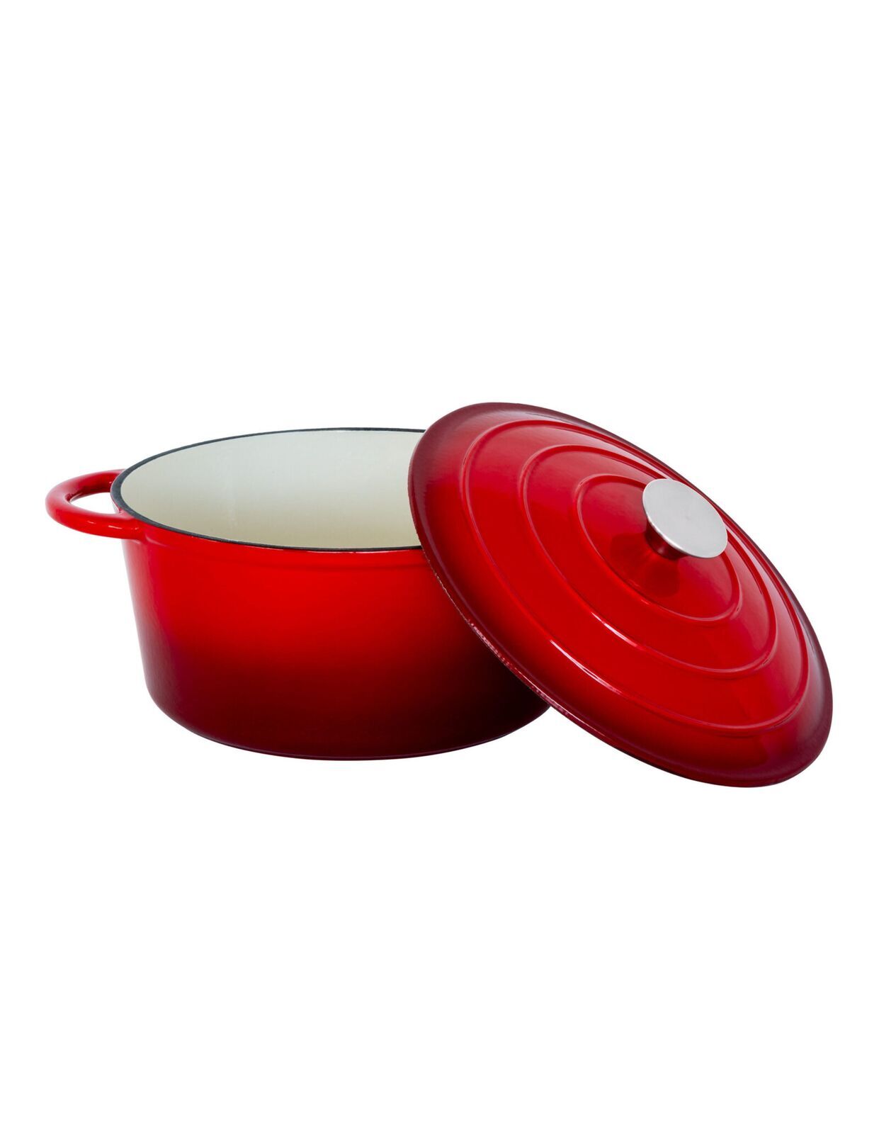 26cm Enamelled Cast Iron French Oven Casserole (4.7L) - Red 4