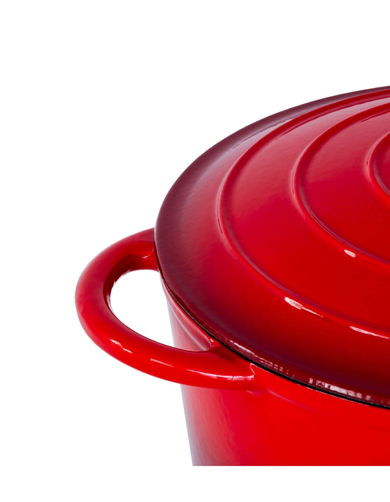 26cm Enamelled Cast Iron French Oven Casserole (4.7L) - Red 5