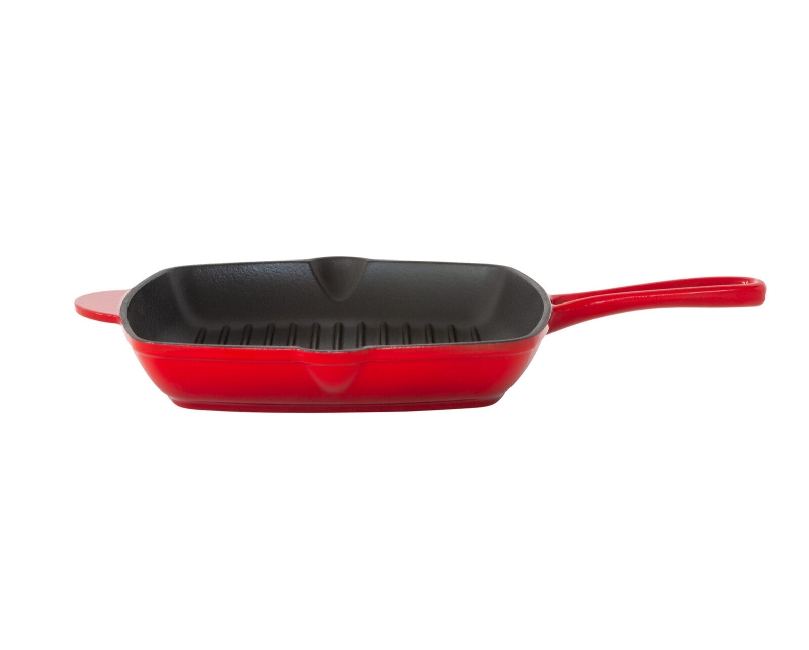 Enamelled Cast Iron Square Grill Pan (44 x 30 x 4.7 cm) - Red 3