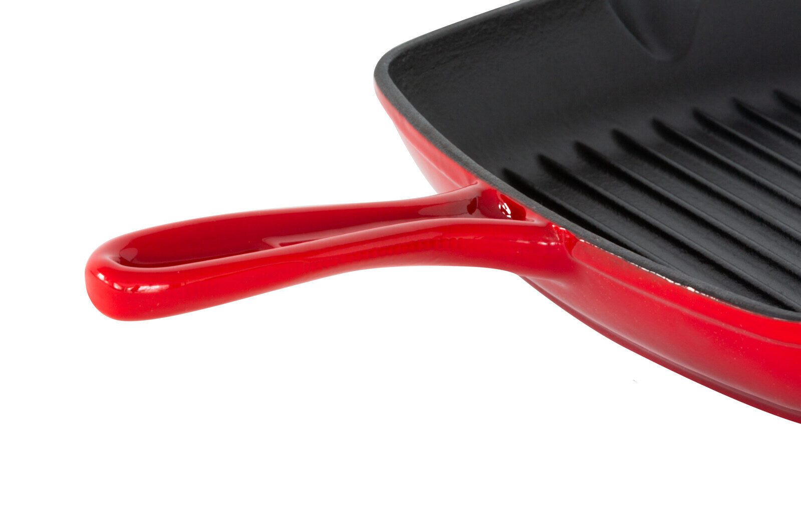 Enamelled Cast Iron Square Grill Pan (44 x 30 x 4.7 cm) - Red 4