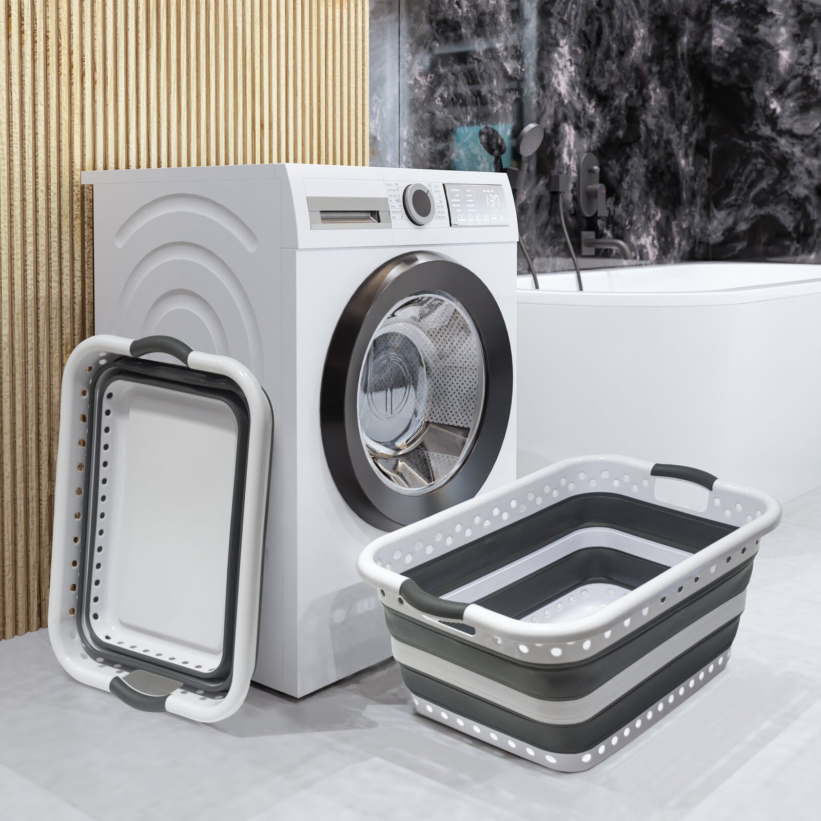 45L Space Saving  Laundry Basket,  Collapsible Hamper for Dorms, RVs, Homes & Garages 5