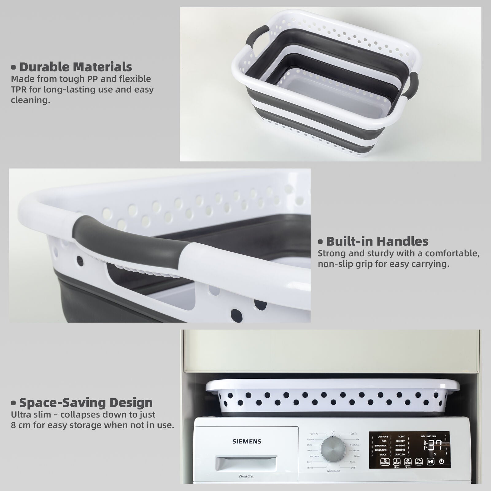 45L Space Saving  Laundry Basket,  Collapsible Hamper for Dorms, RVs, Homes & Garages 7