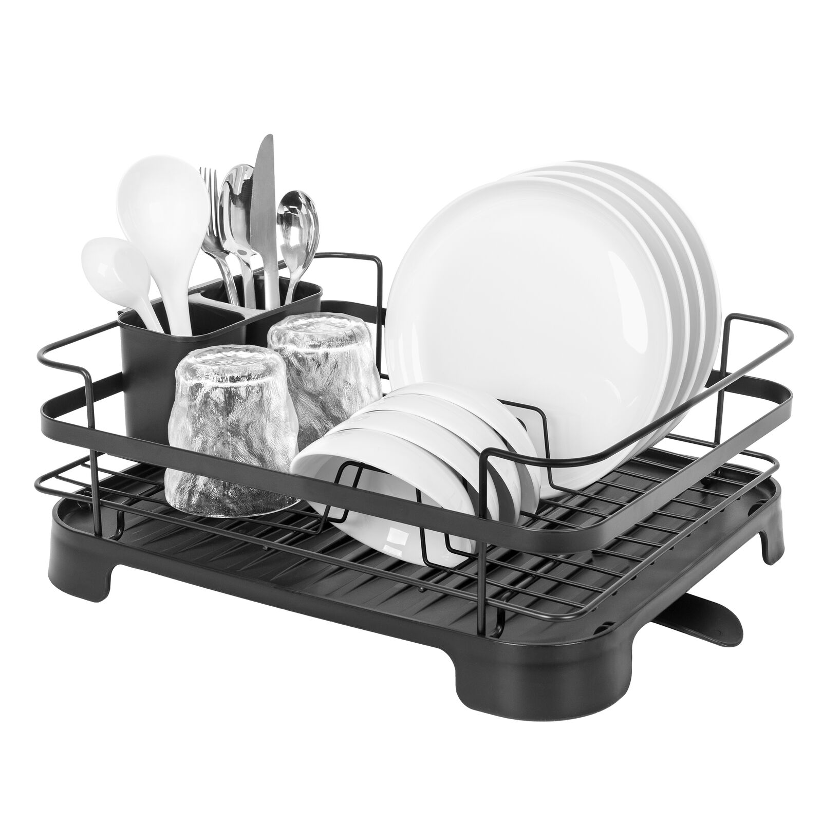 Steel Frame Dish Drying Rack Durable Steel Frame, Removable Utensil Holder, Compact Size for Small Kitchens & Apartments 4