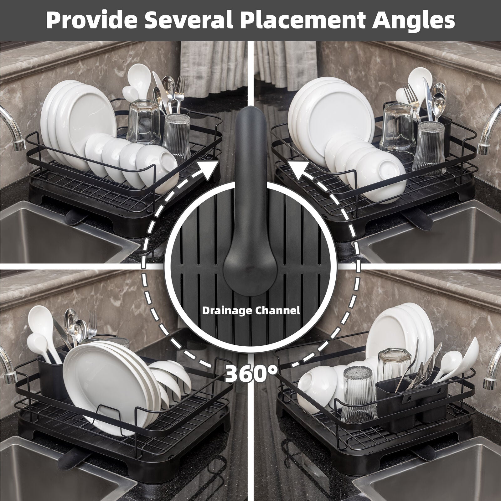 Steel Frame Dish Drying Rack Durable Steel Frame, Removable Utensil Holder, Compact Size for Small Kitchens & Apartments 6