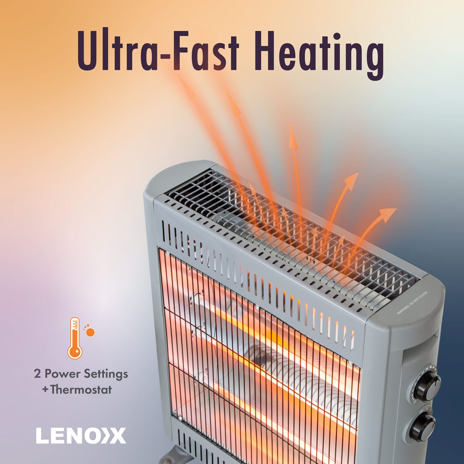 2200W Quartz Infrared Radiant Heater with Adjustable Thermostat and 2 Power Settings 5