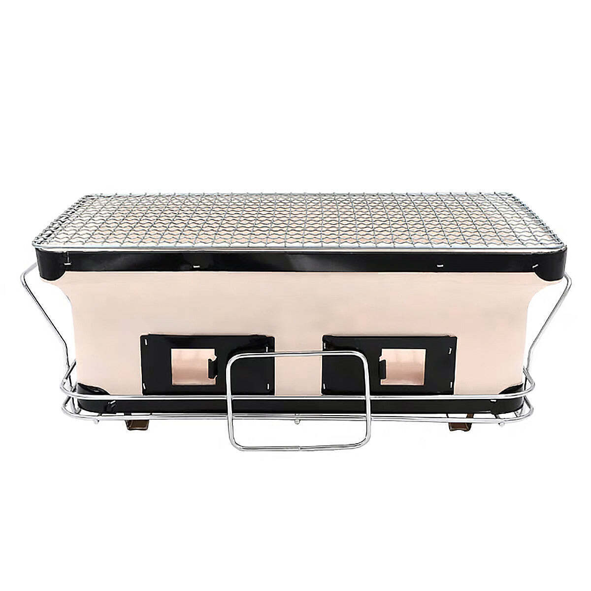 Portable Hibachi Tabletop Grill Dual Charcoal BBQ Chambers 4