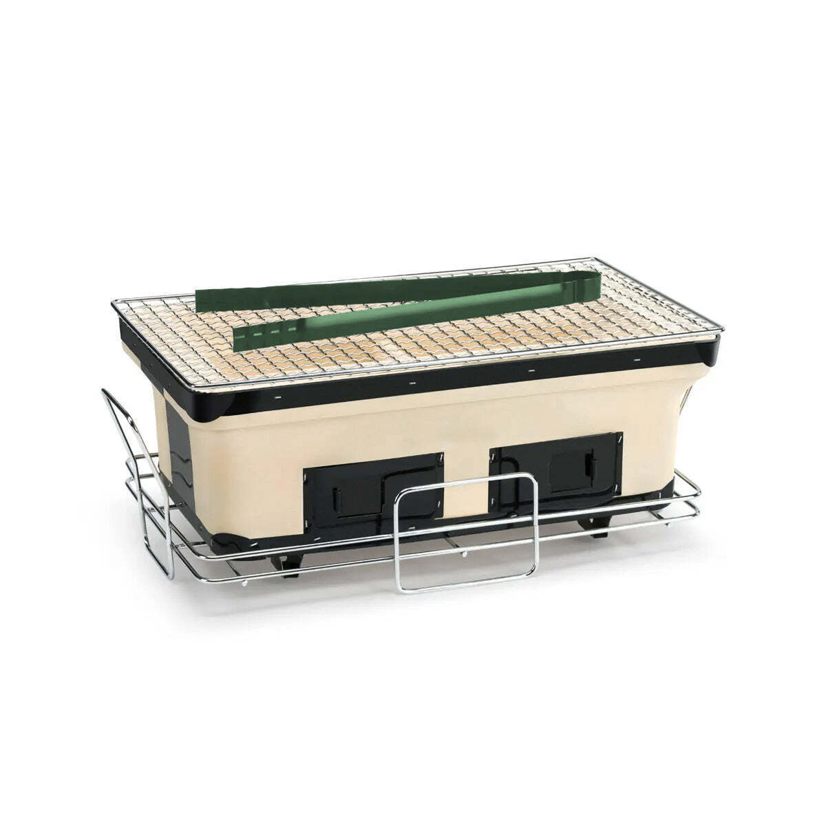 Portable Hibachi Tabletop Grill Dual Charcoal BBQ Chambers 5