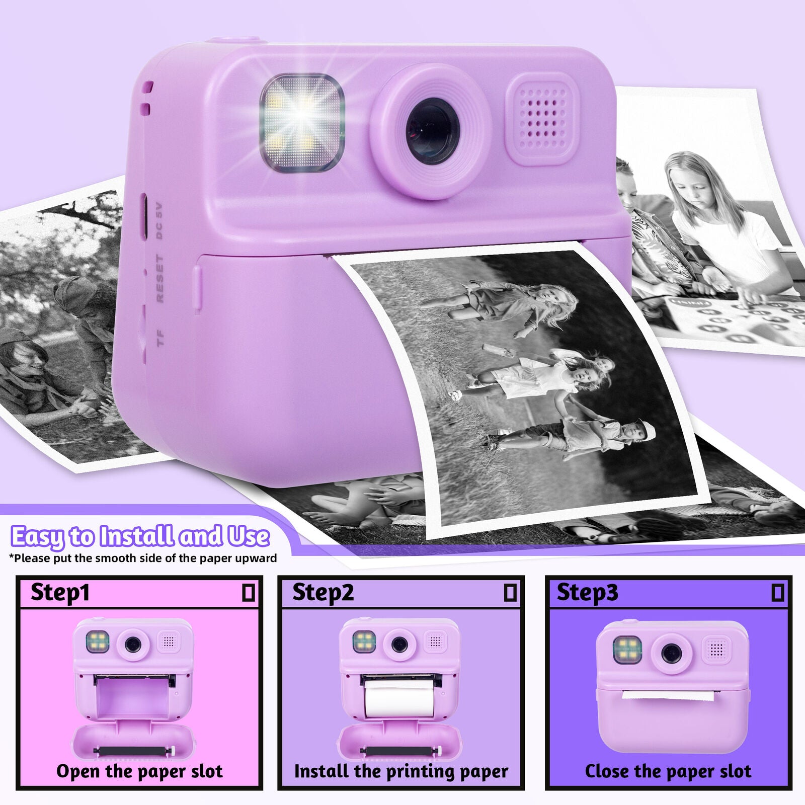 Kids 48MP Instant Print Camera with Dual Lens and 1080P HD Video 7