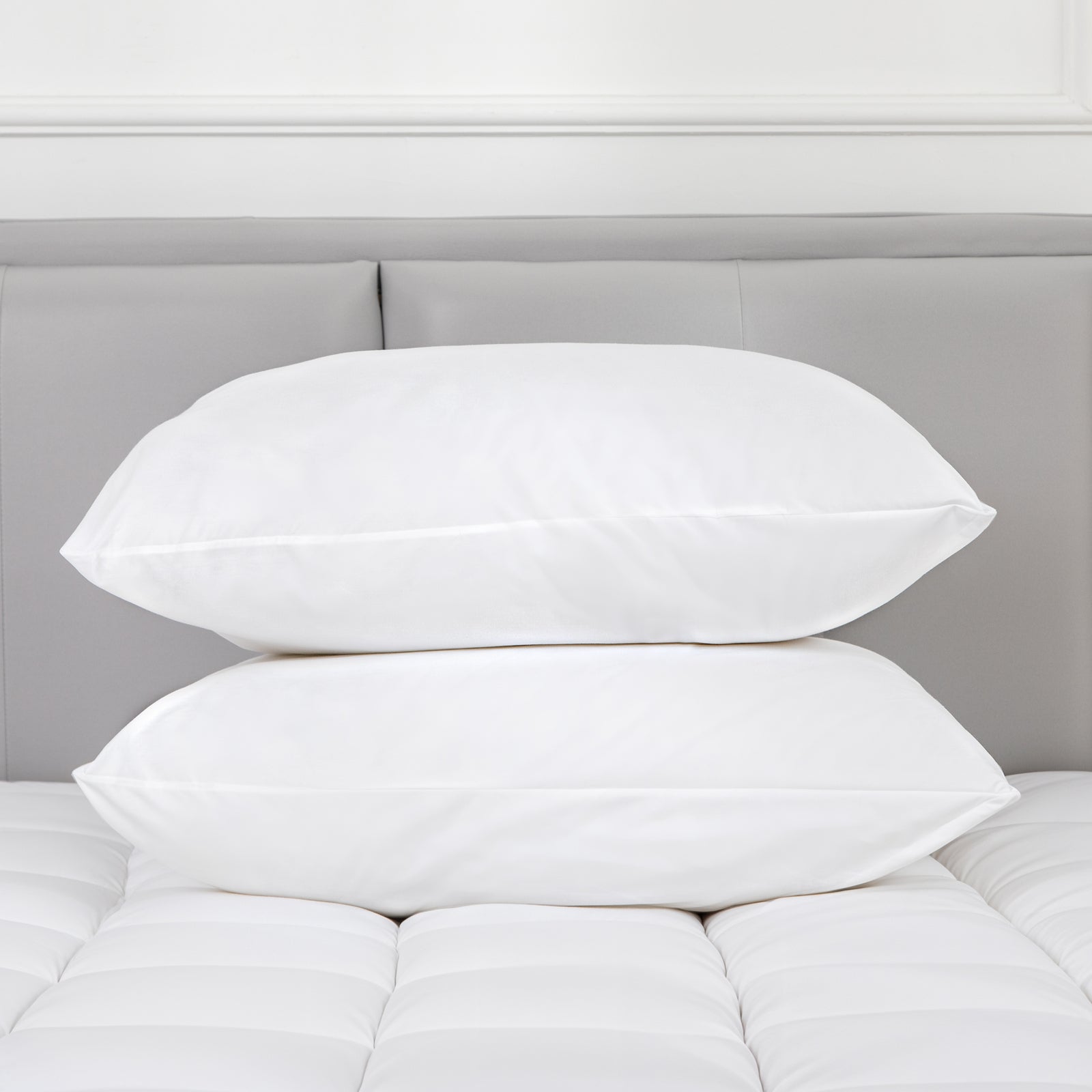 100 Percent Cotton Pillow Cover with 800g Poly Fill,  Hypoallergenic, Antibacterial, and Cooling Technology  2 PK 4