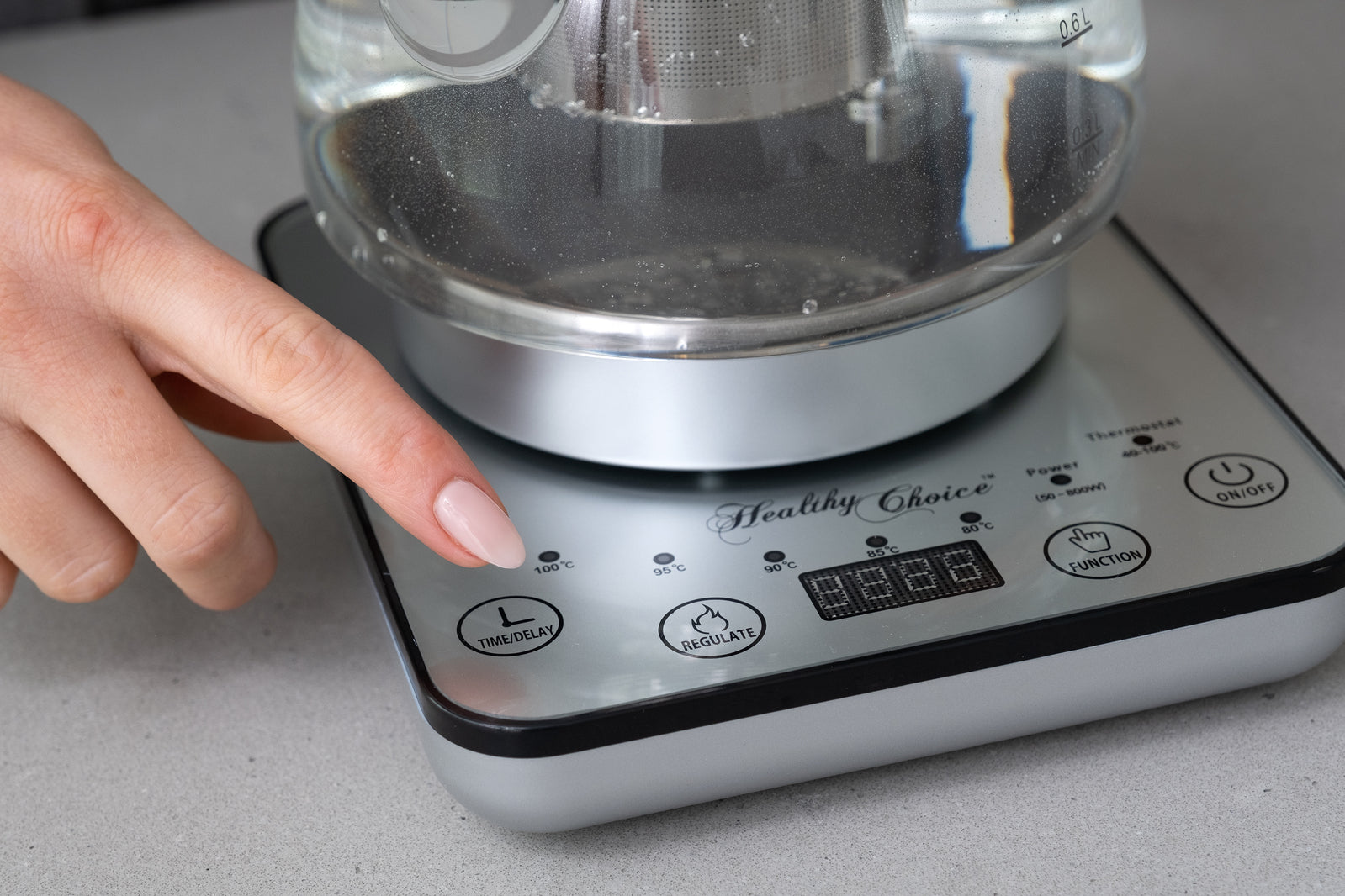 1.2L Digital Glass Kettle w/ Electric Tea Pot & Infuser 800W 4