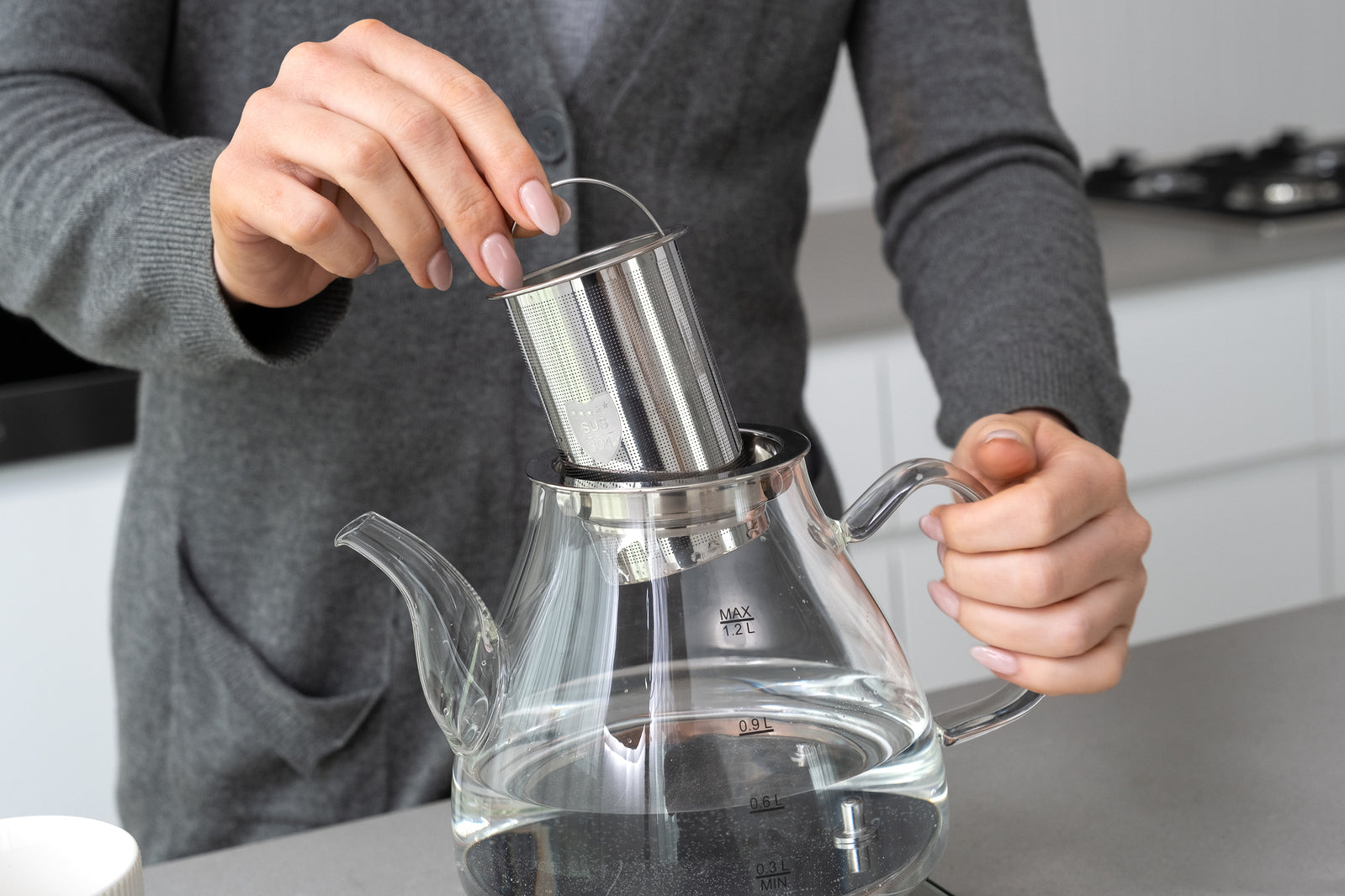1.2L Digital Glass Kettle w/ Electric Tea Pot & Infuser 800W 5