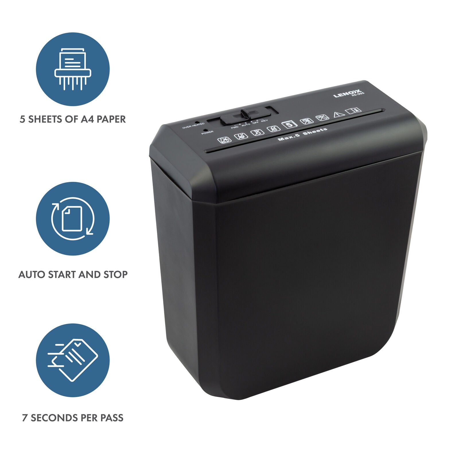 Home & Office Shredder, 5 x A4 At Once, Auto Start/Stop Function 3