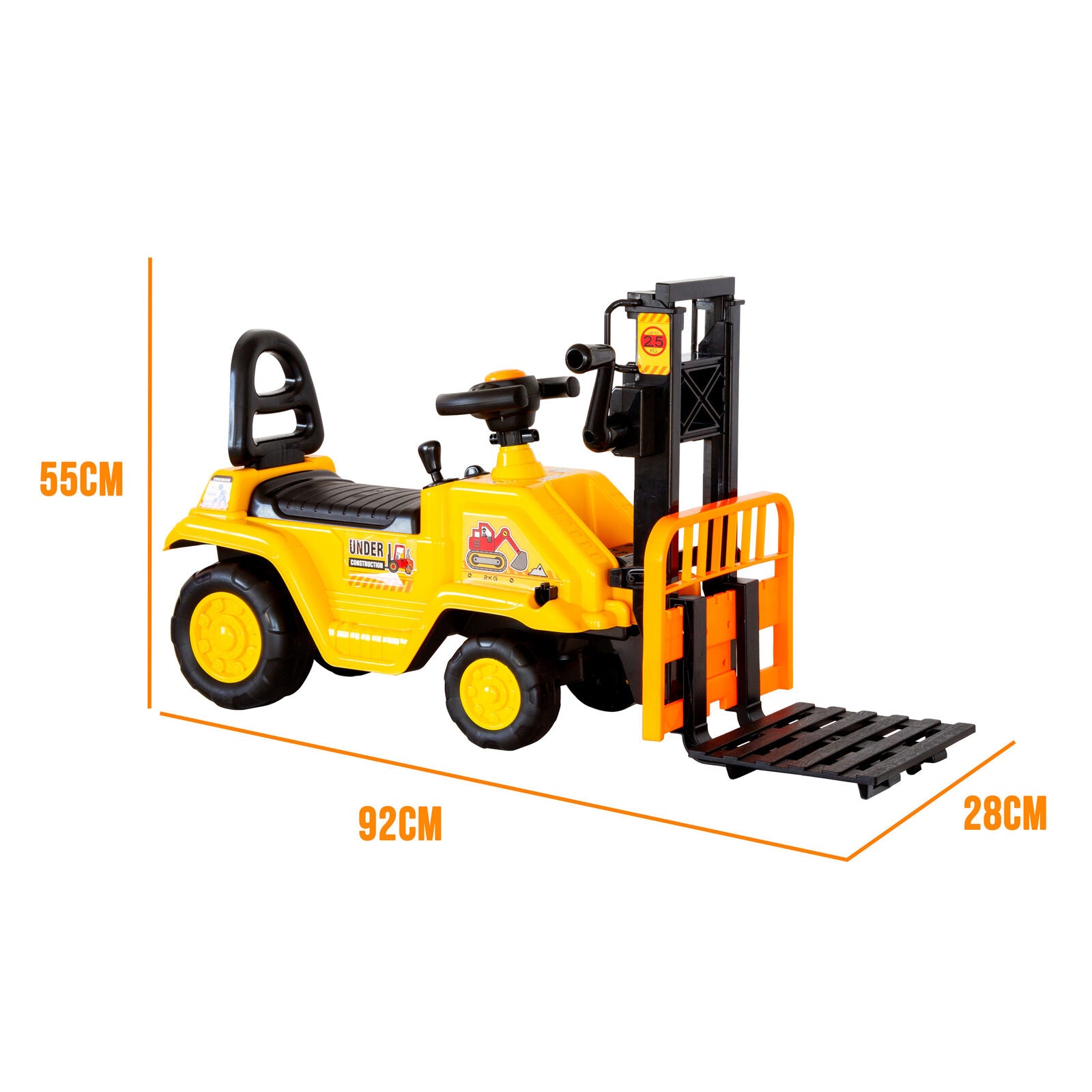 Kids Manual Forklift Ride-On with Working Mast Lift and Pallet 3