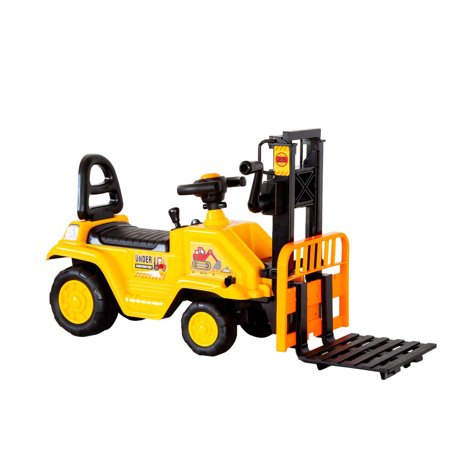 Kids Manual Forklift Ride-On with Working Mast Lift and Pallet 6
