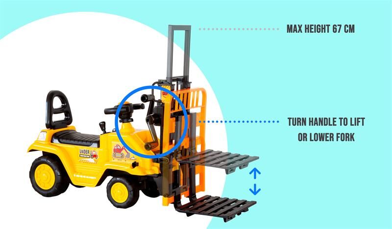 Kids Manual Forklift Ride-On with Working Mast Lift and Pallet 9