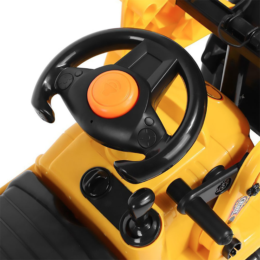 Ride-on Children's Digger (Yellow) w/ Interactive Gear Stick & Scoop 4