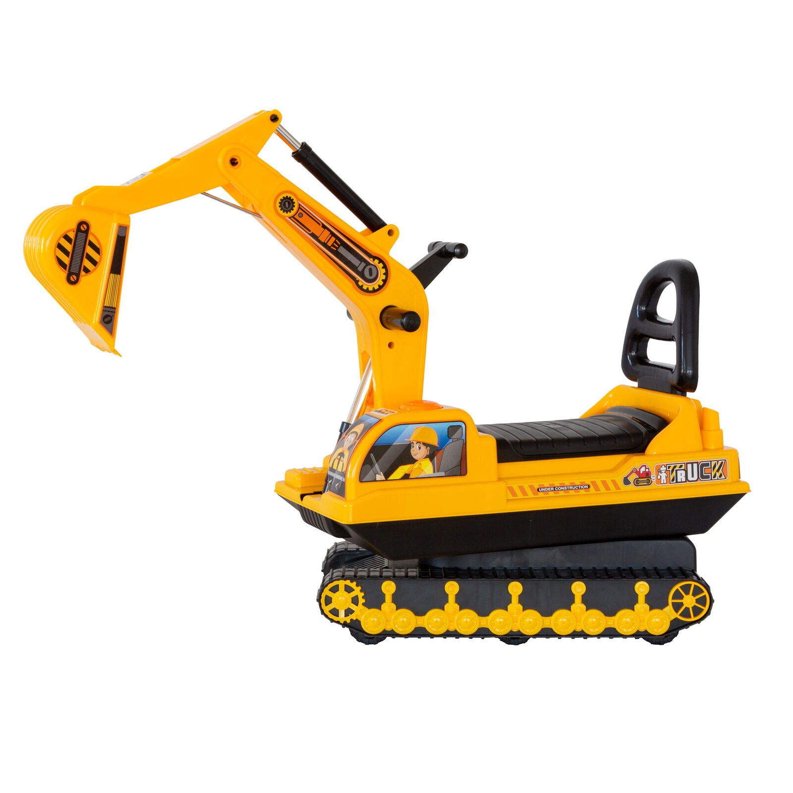 Ride-on Children's Excavator w/ Sturdy Track and Dual Operation Levers to Scoop 4