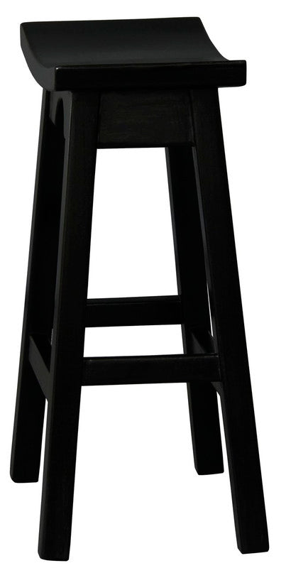 Ryo Solid Mahogany Kitchen Counter Stool (Black) 4