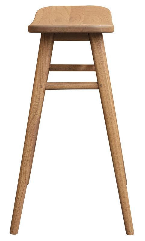 Aria Oval Solid Mindi Kitchen Counter Stool (Natural) 3