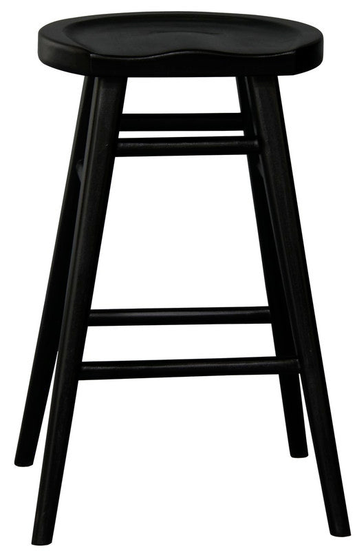 Scandinavian Timber Kitchen Counter Stool (Black) 4