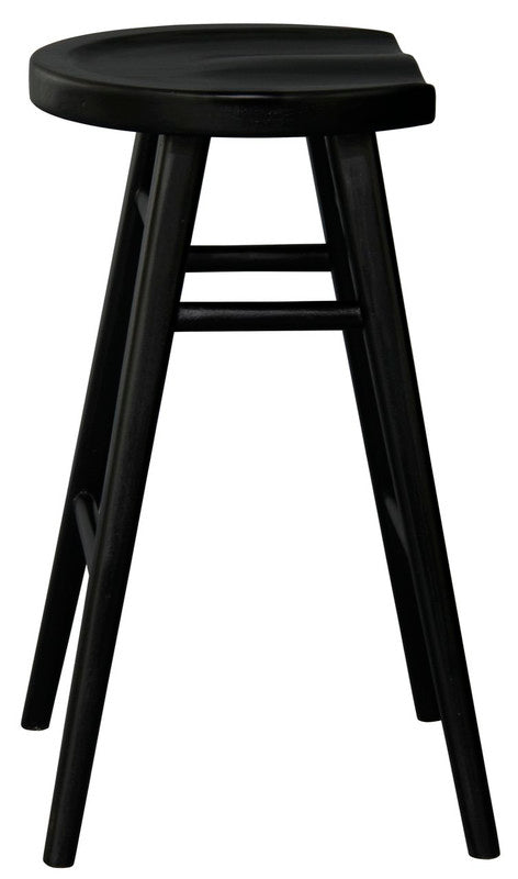 Scandinavian Timber Kitchen Counter Stool (Black) 5