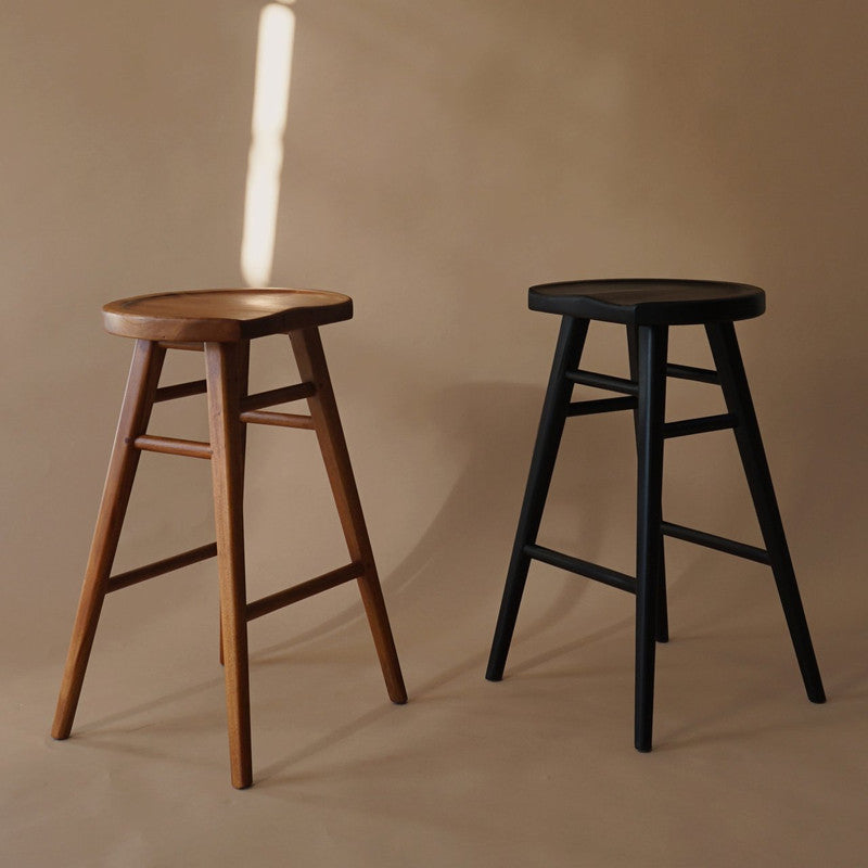 Scandinavian Timber Kitchen Counter Stool (Black) 9
