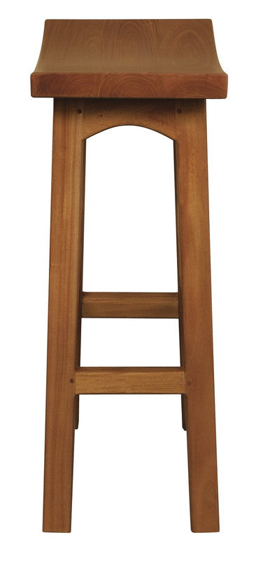Tokyo Solid Mahogany Timber Barstool (Light Pecan) 3