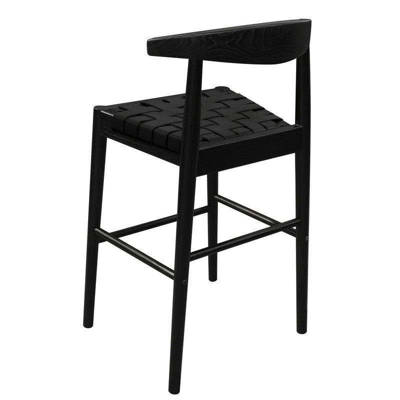 Elliot Leather Kitchen Counter Stool (Black) 3
